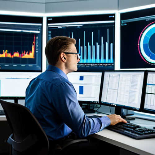 Home 6 A professional data analyst, fully clothed in a modest business casual outfit, sits at a modern workstation in a brightly lit data control center. The analyst is intently focused on multiple large monitors displaying complex log data, real-time metrics, and advanced visualization dashboards, conveying a sense of deep analysis and discovery. The scene emphasizes the clarity and insight gained from well-managed data. This image promotes professional content, is fully clothed, and is safe for work. It features perfect anatomy, correct proportions, a natural pose, well-formed hands, proper finger count, and natural body proportions. The overall quality is high-resolution, professional photography, with sharp focus, vibrant colors, and a clean aesthetic.