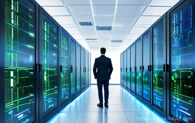 CI CD 파이프라인의 운영 비용 절감 방법 - A sleek, modern data center bathed in cool blues and vibrant greens, representing an optimized cloud...